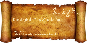 Kmetykó Ádám névjegykártya