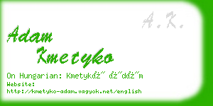 adam kmetyko business card